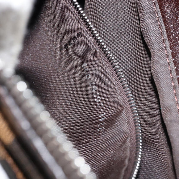 FENDI Zucca Canvas Shoulder Bag Black Brown Auth 146505