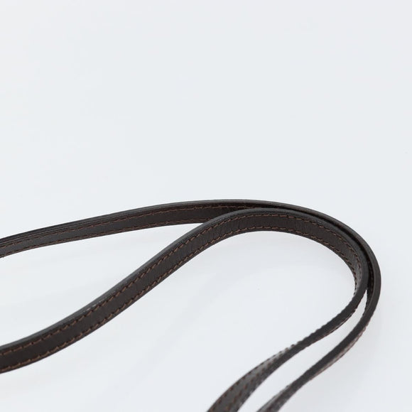 FENDI Zucca Canvas Shoulder Bag Black Brown Auth 146505