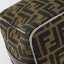 FENDI Zucca Canvas Vanity Hand Bag Black Brown Auth 146506-14
