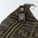 FENDI Zucca Canvas Vanity Hand Bag Black Brown Auth 146506-10