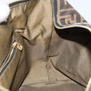 FENDI Zucca Canvas Vanity Hand Bag Black Brown Auth 146506-19