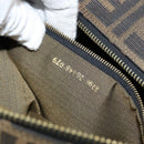 FENDI Zucca Canvas Vanity Hand Bag Black Brown Auth 146506-12