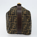 FENDI Zucca Canvas Vanity Hand Bag Black Brown Auth 146506-3