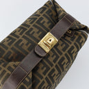 FENDI Zucca Canvas Vanity Hand Bag Black Brown Auth 146506-5