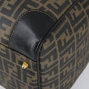 FENDI Zucca Canvas Boston Bag PVC Black Brown Auth 146507-14