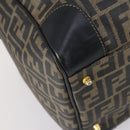 FENDI Zucca Canvas Boston Bag PVC Black Brown Auth 146507-15