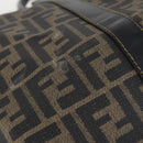 FENDI Zucca Canvas Boston Bag PVC Black Brown Auth 146507-9