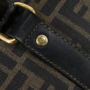 FENDI Zucca Canvas Boston Bag PVC Black Brown Auth 146507-18