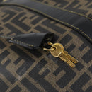 FENDI Zucca Canvas Boston Bag PVC Black Brown Auth 146507-10