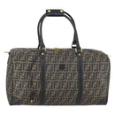 FENDI Zucca Canvas Boston Bag PVC Black Brown Auth 146507-1