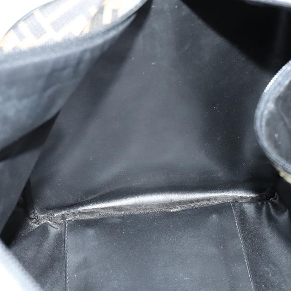 FENDI Zucca Canvas Boston Bag PVC Black Brown Auth 146507