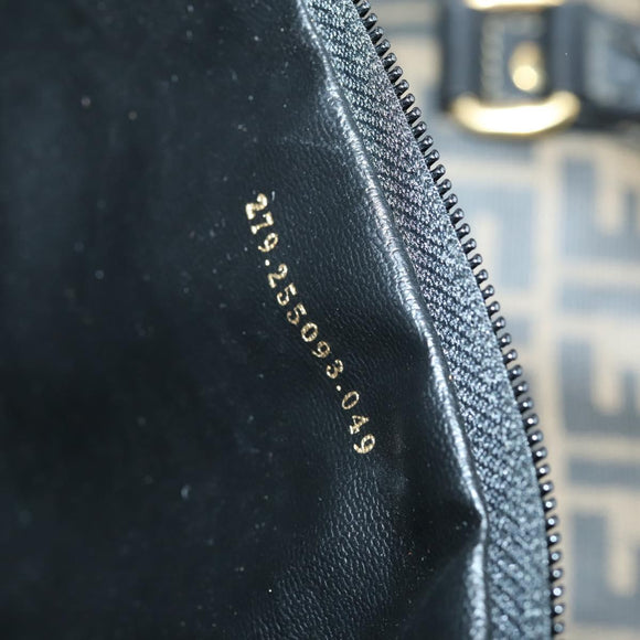 FENDI Zucca Canvas Boston Bag PVC Black Brown Auth 146507