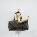 FENDI Zucca Canvas Boston Bag PVC Black Brown Auth 146507-25