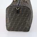 FENDI Zucca Canvas Boston Bag PVC Black Brown Auth 146507-3