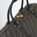 FENDI Zucca Canvas Boston Bag PVC Black Brown Auth 146507-6