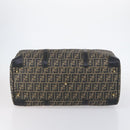 FENDI Zucca Canvas Boston Bag PVC Black Brown Auth 146507-5