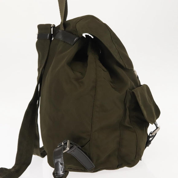 PRADA Backpack Nylon Khaki Auth 146518