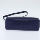 CELINE Circle Hand Bag Leather 2way Blue Gold Auth 146519-5