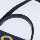 CELINE Circle Hand Bag Leather 2way Blue Gold Auth 146519-14