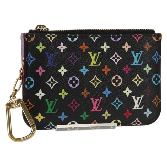 LOUIS VUITTON Multicolor Pochette Cles NM Coin Purse Black M60279 Auth 146522V