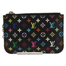 LOUIS VUITTON Multicolor Pochette Cles NM Coin Purse Black M60279 Auth 146522V-13