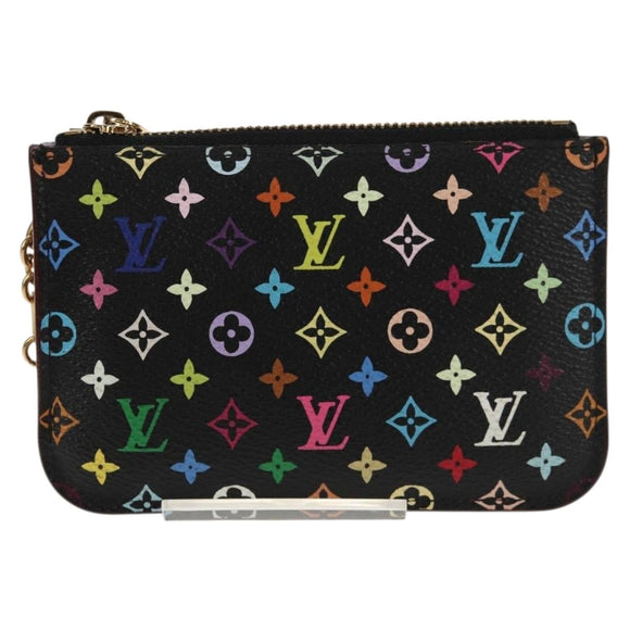 LOUIS VUITTON Multicolor Pochette Cles NM Coin Purse Black M60279 Auth 146522V
