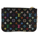 LOUIS VUITTON Multicolor Pochette Cles NM Coin Purse Black M60279 Auth 146522V-2
