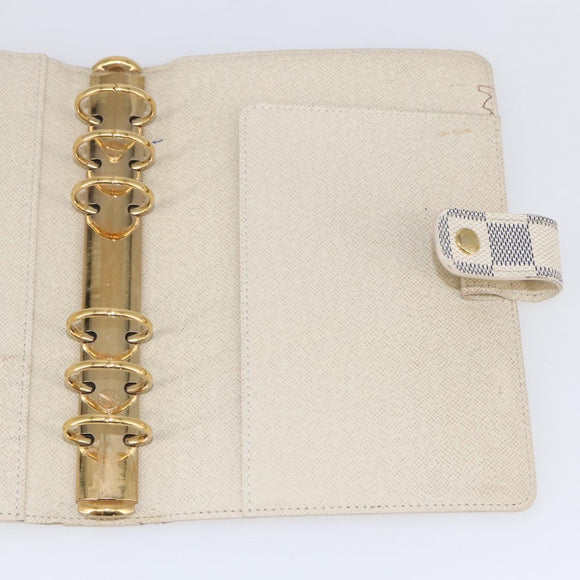 LOUIS VUITTON Damier Azur Agenda MM Day Planner Cover R20707 LV Auth 146523