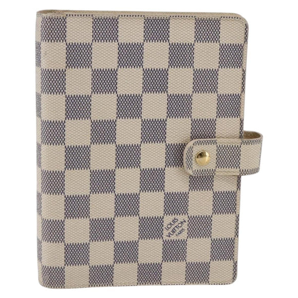 LOUIS VUITTON Damier Azur Agenda MM Day Planner Cover R20707 LV Auth 146523