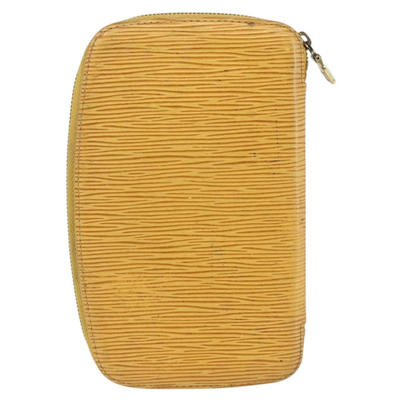 LOUIS VUITTON Epi Agenda Geot Travel Case Yellow M63879 LV Auth 146524