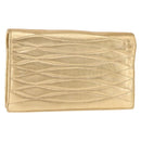 CHANEL Clutch Bag Leather Gold CC Auth 146526-1