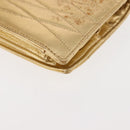 CHANEL Clutch Bag Leather Gold CC Auth 146526-10