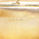 CHANEL Clutch Bag Leather Gold CC Auth 146526-14