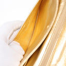 CHANEL Clutch Bag Leather Gold CC Auth 146526-16