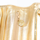CHANEL Clutch Bag Leather Gold CC Auth 146526-17