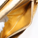 CHANEL Clutch Bag Leather Gold CC Auth 146526-18