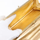 CHANEL Clutch Bag Leather Gold CC Auth 146526-19