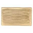 CHANEL Clutch Bag Leather Gold CC Auth 146526-2