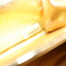 CHANEL Clutch Bag Leather Gold CC Auth 146526-20