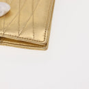 CHANEL Clutch Bag Leather Gold CC Auth 146526-9