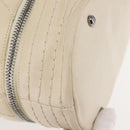 CHANEL Wild Stitch Chain Shoulder Bag Leather Ivory Silver CC Auth 146532-8
