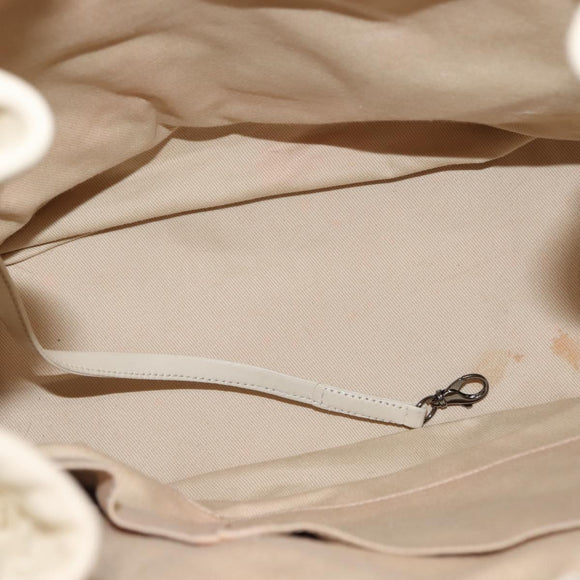 CHANEL Wild Stitch Chain Shoulder Bag Leather Ivory Silver CC Auth 146532