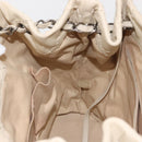 CHANEL Wild Stitch Chain Shoulder Bag Leather Ivory Silver CC Auth 146532-21