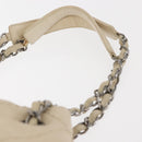 CHANEL Wild Stitch Chain Shoulder Bag Leather Ivory Silver CC Auth 146532-14