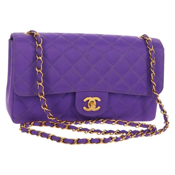 CHANEL Matelasse 25 Chain Shoulder Bag Nylon Purple Gold CC Auth 146533SM
