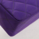 CHANEL Matelasse 25 Chain Shoulder Bag Nylon Purple Gold CC Auth 146533SM-14