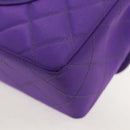 CHANEL Matelasse 25 Chain Shoulder Bag Nylon Purple Gold CC Auth 146533SM-15