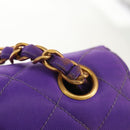 CHANEL Matelasse 25 Chain Shoulder Bag Nylon Purple Gold CC Auth 146533SM-17