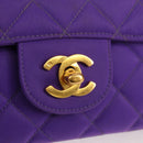 CHANEL Matelasse 25 Chain Shoulder Bag Nylon Purple Gold CC Auth 146533SM-18