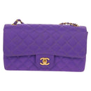CHANEL Matelasse 25 Chain Shoulder Bag Nylon Purple Gold CC Auth 146533SM-3